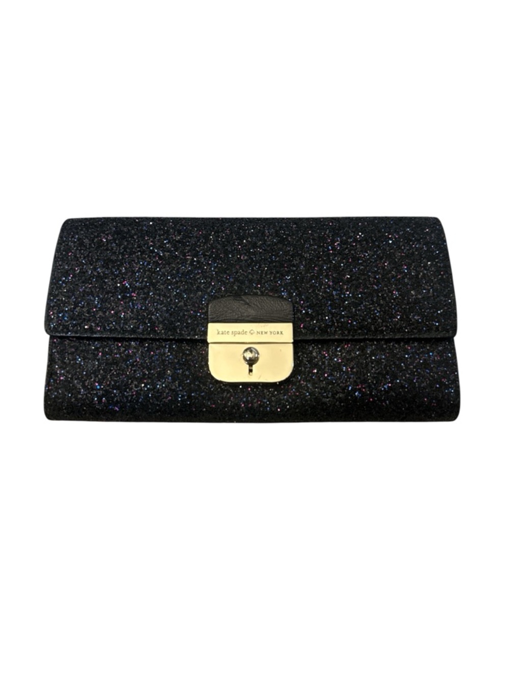 KATE SPADE - Sunset Lane Milou Black Glitter Wallet Clutch